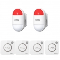 ALIBELL Remote Strobe Siren Alarm Kit Loud Panic Alarm System Battery Operated and USB Charging Emergency Alarm Security System for Home Shop School Factory 2 Portable Flashing Siren with 4 Panic Buttons