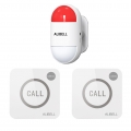 ALIBELL Remote Strobe Siren Alarm Kit 120dB Loud Panic Alarm System Battery Operated and USB Charging Emergency Alarm Security System for Home Shop Factory 1 Portable Flashing Siren 2 Panic Buttons