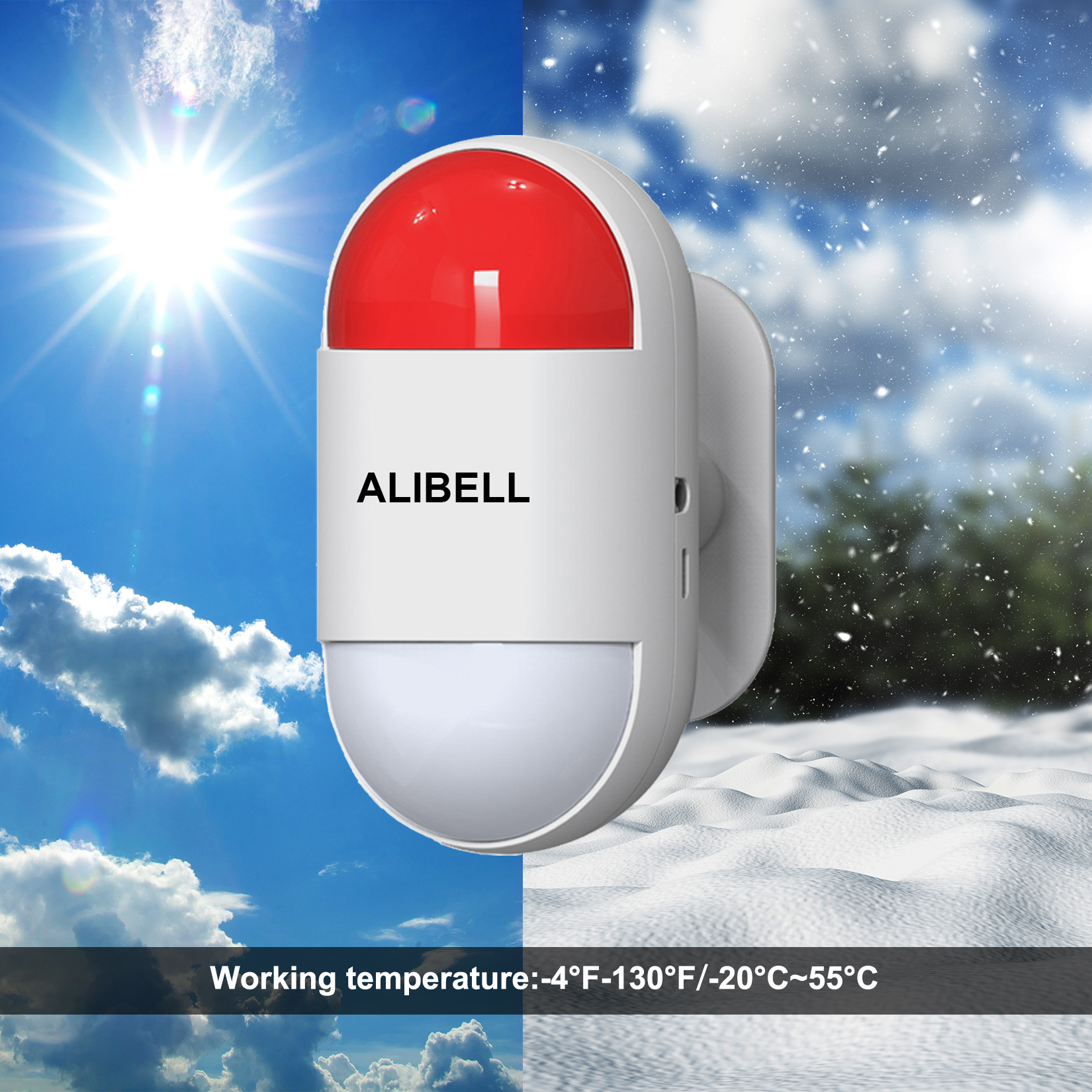 Strobe Security System ALIBELL Remote Strobe Siren Alarm Kit 120dB Loud Panic Alarm System ...